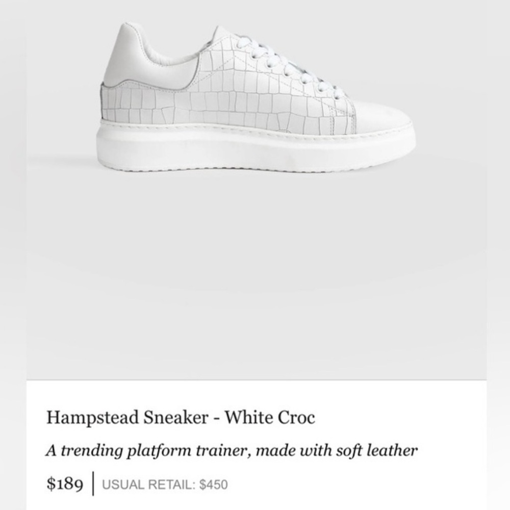 Saint + Sofia White Croc Sneakers Size 39